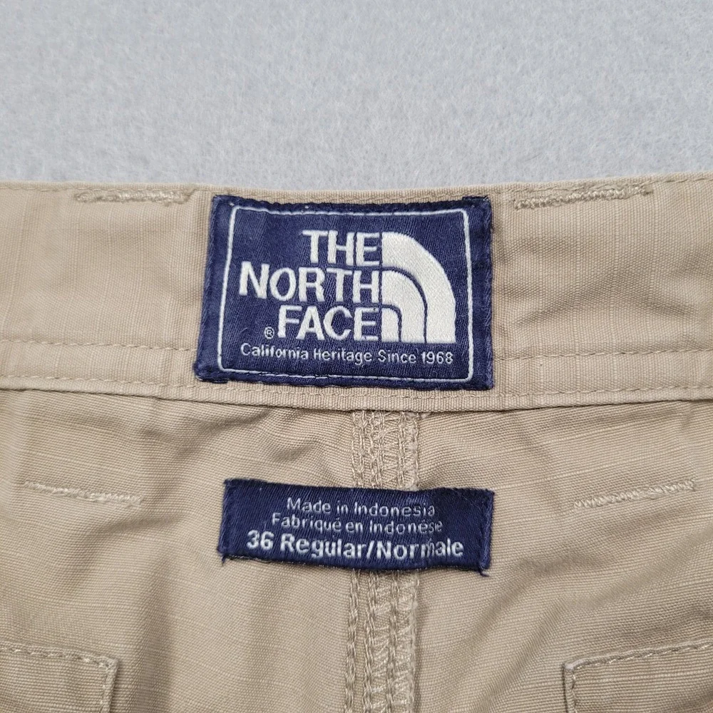 The North Face Mens Cargo Shorts Khaki Tan Ripstop Hiking Outdoor Size 36